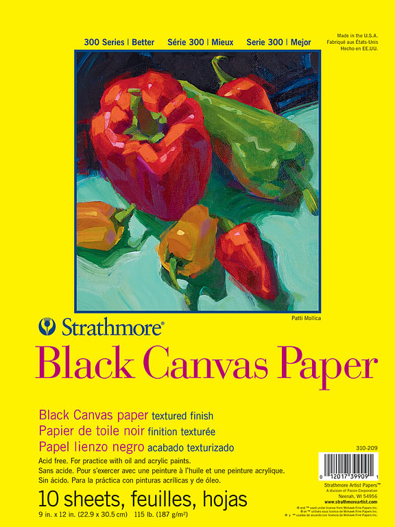 9x12 Black Canvas Paper 10/TB/115#