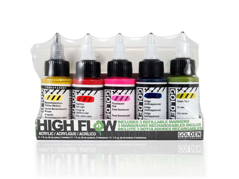 5 Color / 3 Marker High Flow Acrylic Set