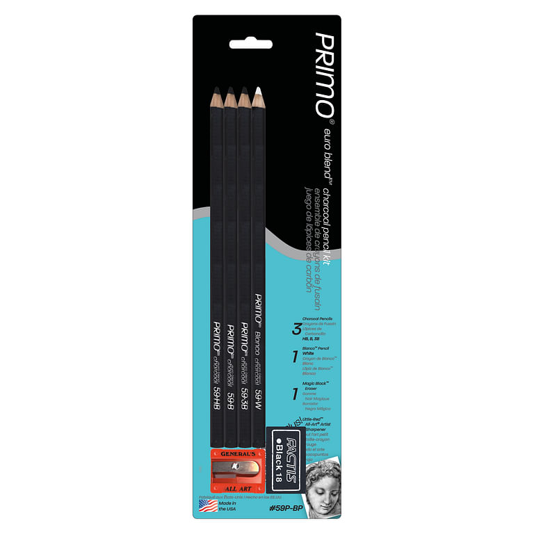 4-piece Primo Charcoal Pencil Set