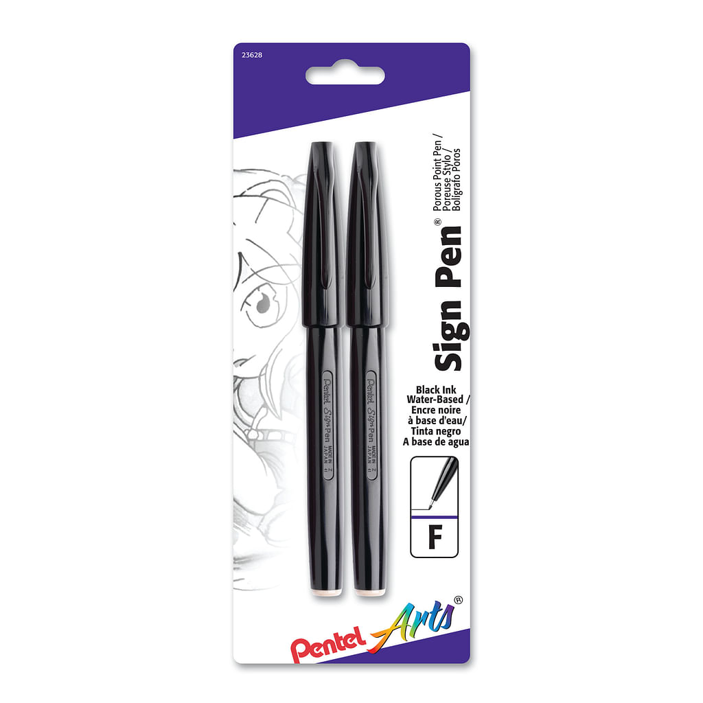 Pentel Arts Fiber Tip Color Pen Markers, Fine Point, Assorted
