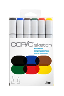 Copic Sketch Marker - Bold Primaries Set of 6