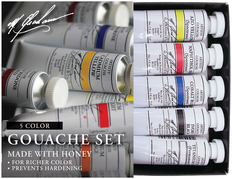 5-color Basic Gouache Set