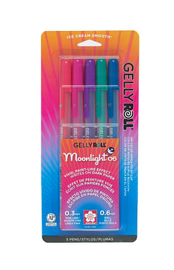 Sakura Gelly Roll Moonlight Pen Set, Fine, 5-Colors, Gray