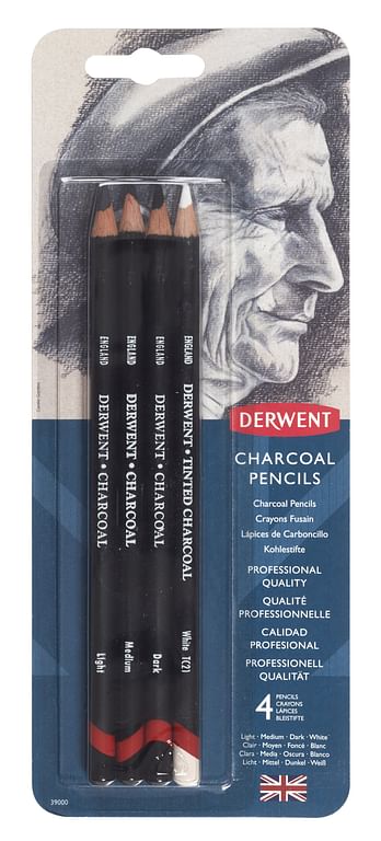 4-piece Charcoal Pencil Set