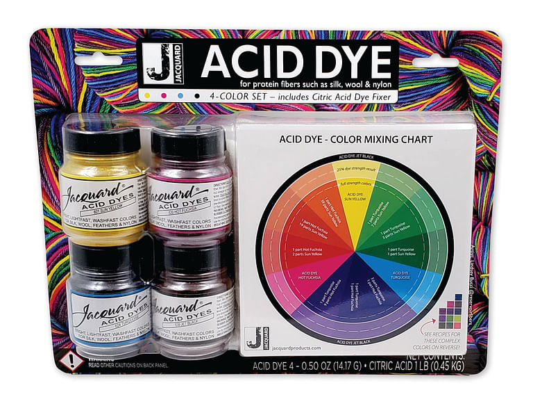 4-color Acid Dye Set w/Citric Acid
