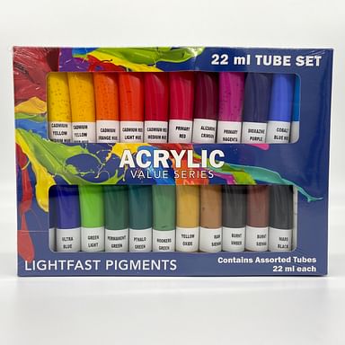 Acrylic Paint Set, 22ml Tubes - Set of 24
