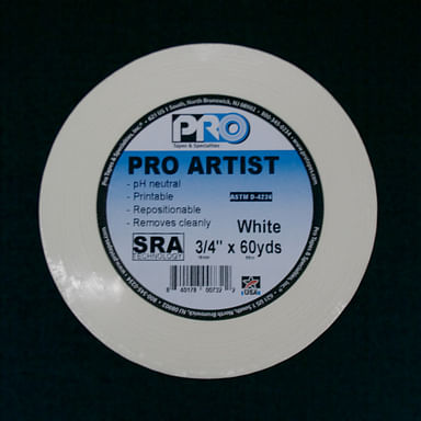 3/4 x 60 yd. White Artist Tape @ Raw Materials Art Supplies