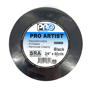 Pro Artist Tape Black / 3/4 x 60 yd