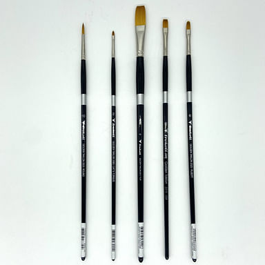 Trekell Golden Taklon Long Handle Brush for Acrylic and Oil